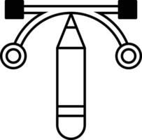 A pencil is drawn on a black background vector