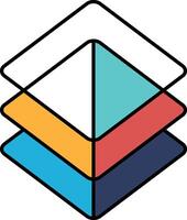 A colorful pyramid with a white base vector