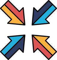 A four-pointed arrow pointing in different directions vector