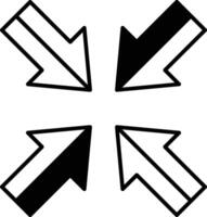 The arrows pointing in different directions vector