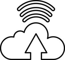 A cloud with a line pointing upwards vector