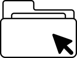 A folder with a mouse cursor on it vector