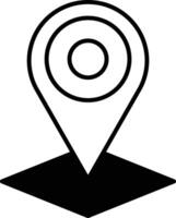A black and white image of a map with a pin on it vector
