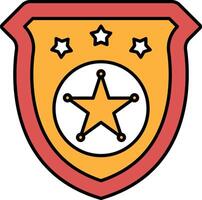 A badge with a star and three stars on it vector