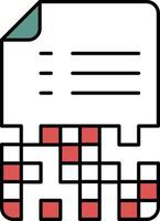 A white paper with red and blue squares on it vector