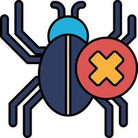 A bug with a red X on it vector