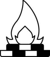 fire is depicted in a cartoon style with a flame vector