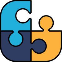 A puzzle piece with the letters C, F, J, and U vector