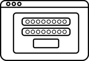 screen with a password on it vector