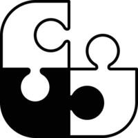 the puzzle piece with the letters C, F, J, and U vector