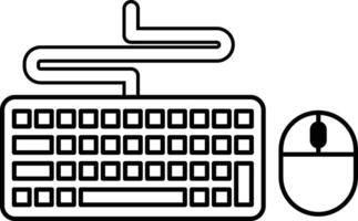 keyboard and a computer mouse are shown side by side vector