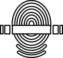An Illustration in the concept of Fingerprint Scanning in line art style vector