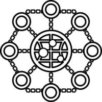 graphic of a globe with many circles around it vector