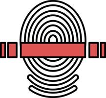 The Illustration in the concept of Fingerprint Scanning in line art style vector