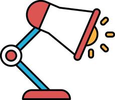 A lamp with a red base and a blue arm vector