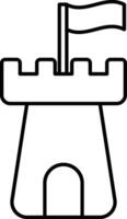 castle with a flag on top of it vector