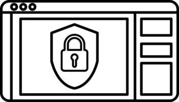 computer screen with a background and a lock on it vector