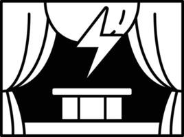stage with a curtain and a lightning bolt vector