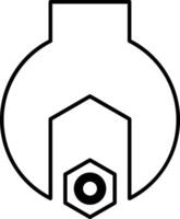 wrench with a object inside of it for a tool vector