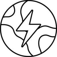 A circle with a lightning bolt in the middle vector
