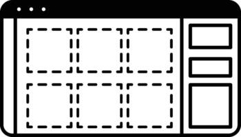 computer monitor with a square in the middle of it vector