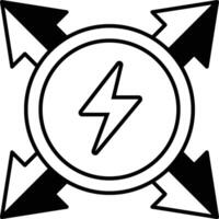 circle with a lightning bolt in the center vector