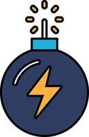A bomb with a lightning bolt on it vector
