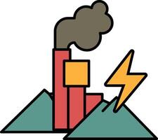 A cartoon drawing of a factory with smoke coming out of it vector