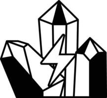 crystal structure with a lightning bolt in the middle vector