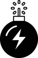 bomb with a lightning bolt on it vector