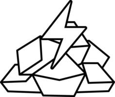rock pile with a lightning bolt on top vector