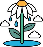 A flower with a droplet of water on it vector