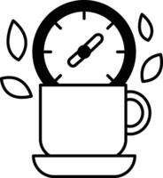 A cup with a clock on it vector