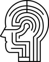 head with a maze on it vector