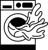 cartoon drawing of a washing machine with a splash of water vector