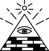 pyramid with a blue eye in the middle vector