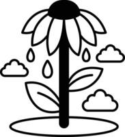 The flower with a droplet of water on it vector