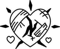 heart with a broken heart and a bandage on it vector