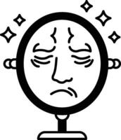 A face with eyes is reflected in a mirror vector