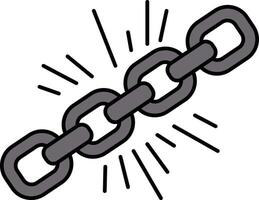 A chain is shown with a bright light shining on it vector