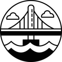 bridge is a symbol of the city connection to the water vector