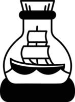 bottle with a white sail on it vector