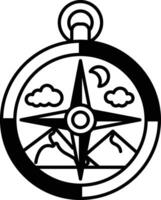 compass with mountains in the background vector