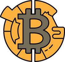A stylized B with a broken line through it vector
