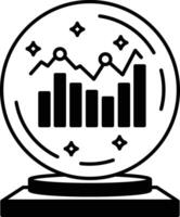 crystal ball with a graph on it vector