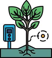 A tree with a device on the ground next to it vector