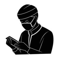Expert Surgeon in Surgical Cap and Mask Preparing for Critical Procedure vector