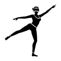VR Dancer Practicing in a Virtual Studio Captured in a Fluid Silhouette vector