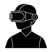 User Wearing a Mixed Reality Headset Engaged in a Cutting Edge Digital Experience vector