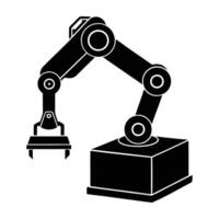 Modern Industrial Robotic Arm Lifting a Box with Consistent Precision vector